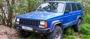 blue Jeep Cherokee