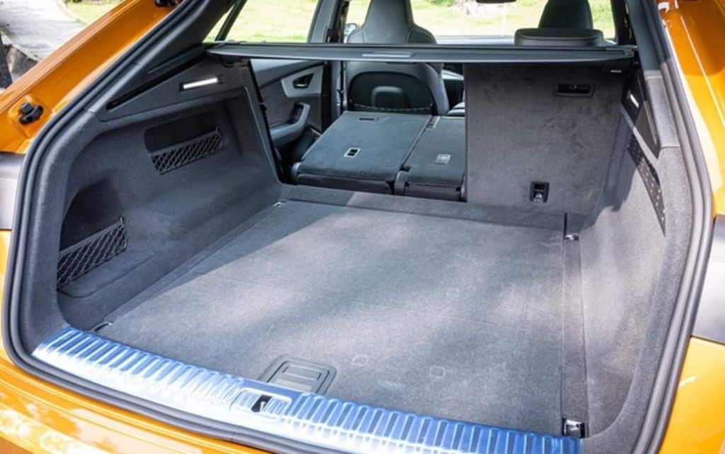 The trunk of an Audi Q8 2020